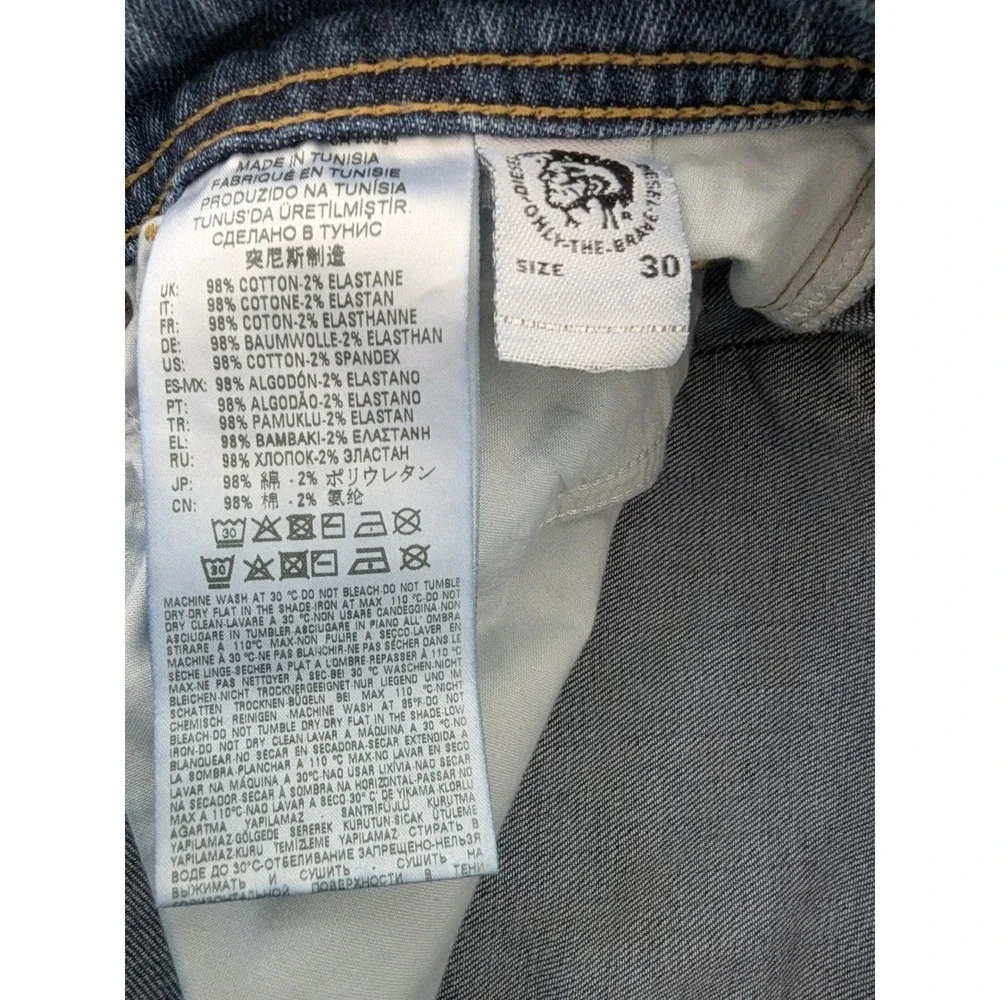 Diesel Waykee Regular Straight Medium Wash Denim Buttonfly Jeans Mens Size 30‎